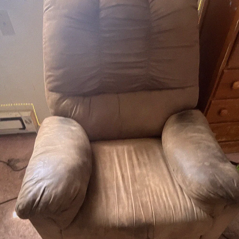 Brown Manual Recliner Armchair Upholstered Microfiber Living Room Chair